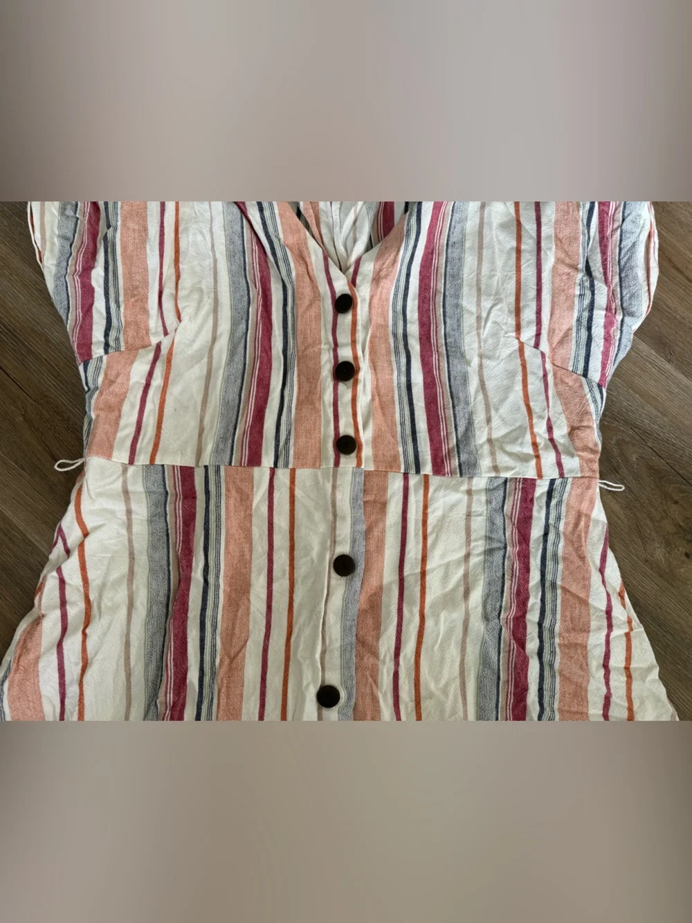 Womens XL Multicolor Striped Button-Front Dress